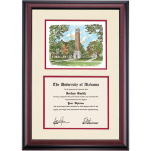 University of Alabama Premier – Denny Chimes Diploma Frame